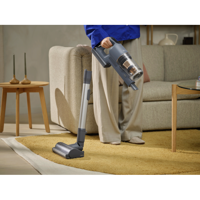 Easily switch to handheld – the main unit stays upright on its own