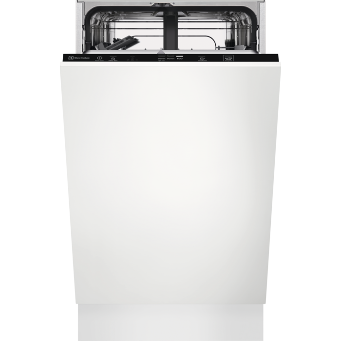 Exquisit Lavastoviglie Da Incasso 45 Cm EGSP1009-EB-030E – Classe E, 9 Coperti, 6 Programmi, Acciaio Inox, Ideale Per Piccole Famiglie