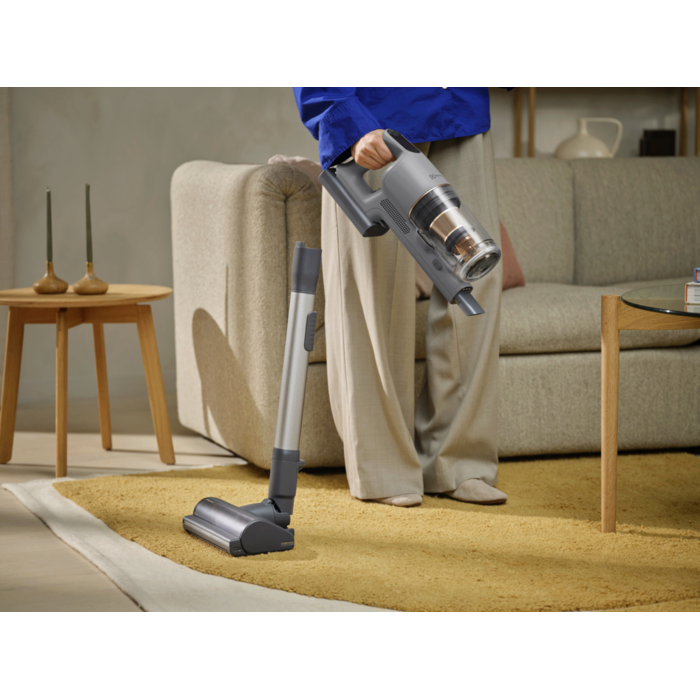 Easily switch to handheld – the main unit stays upright on its own