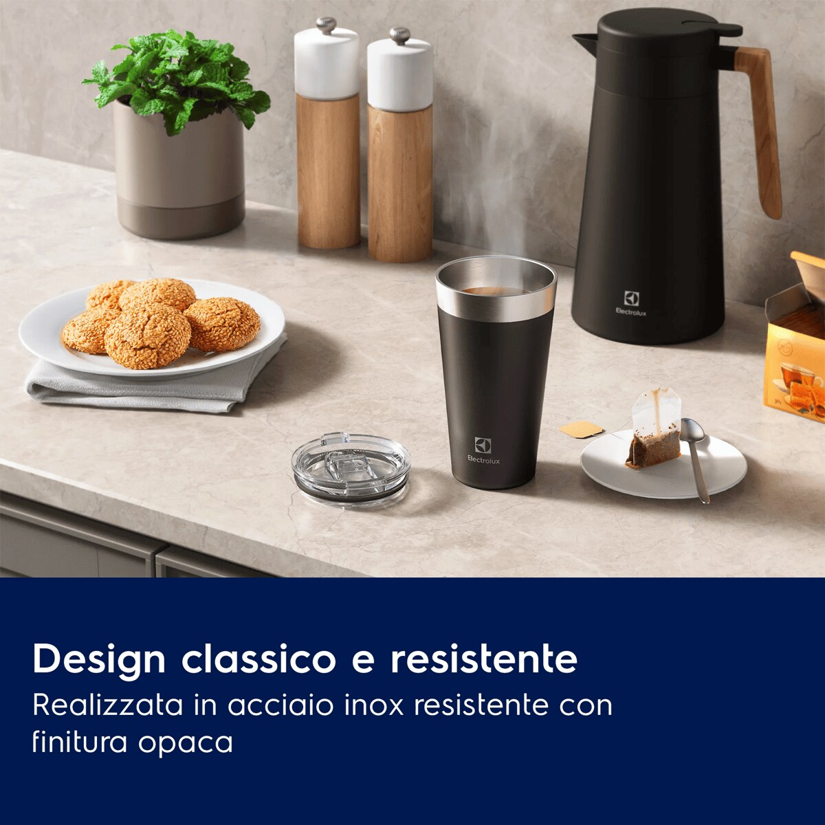 Design classico e resistente Realizzata in acciaio inox resistente dalla finitura opaca