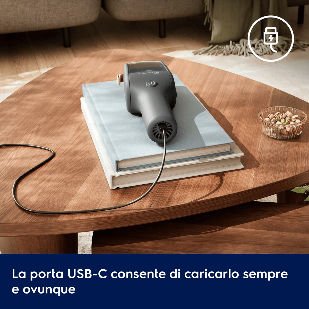 La porta USB-C consente di caricarlo sempre e ovunque