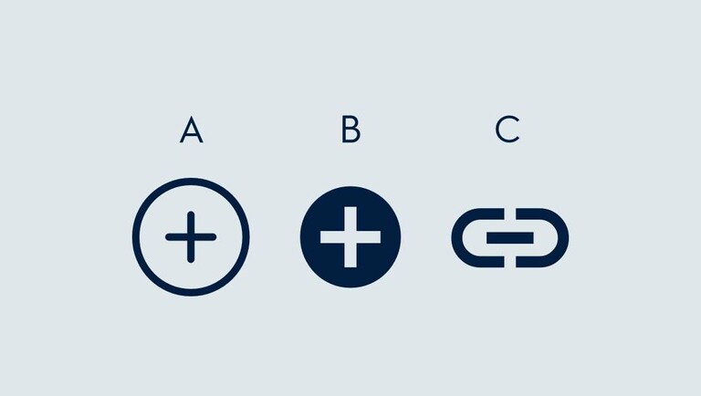 Tre diverse icone “aggiungi”